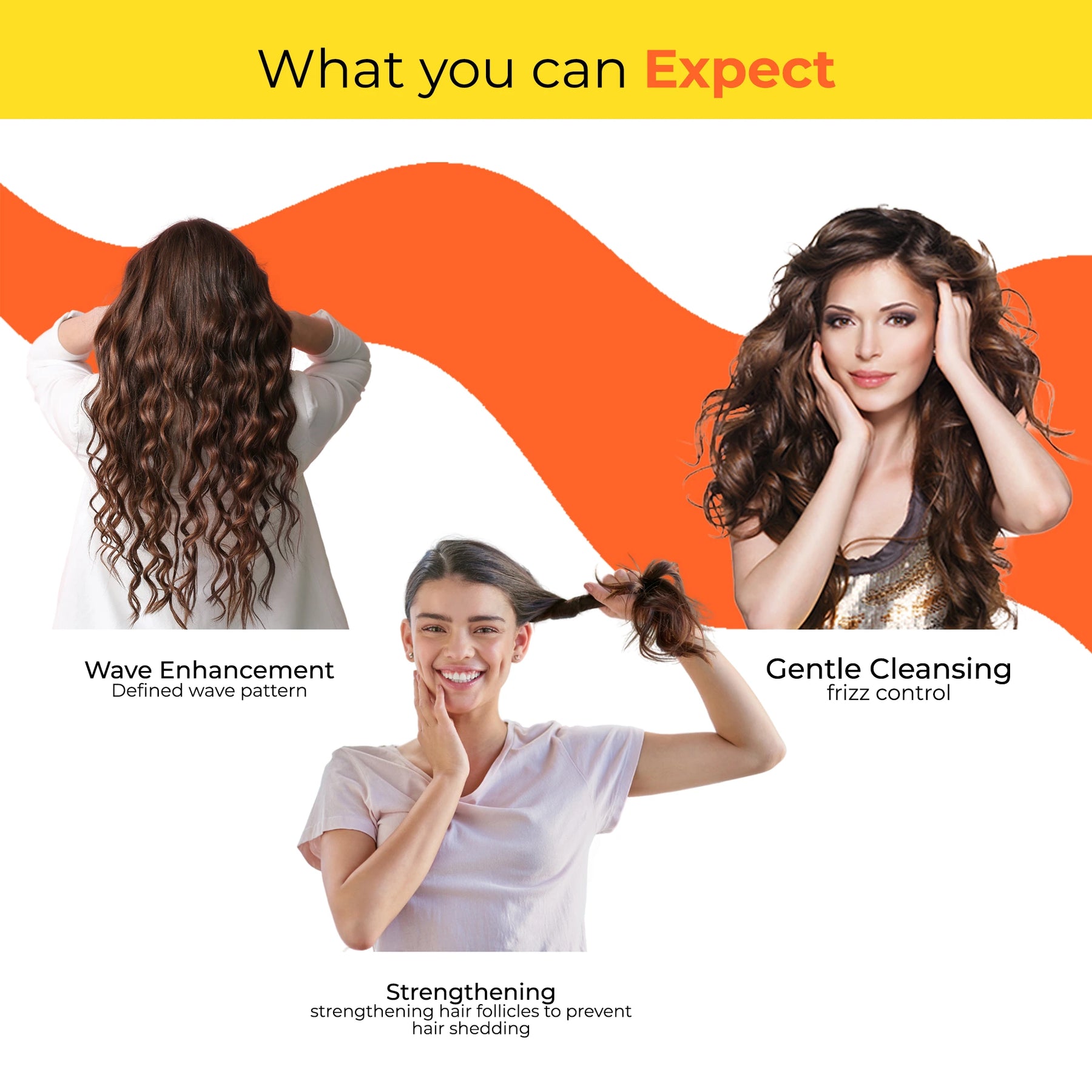 Curlvana Wavy Hair Care Range with Shampoo (150ml), Conditioner (150ml) & Mousse (80ml)