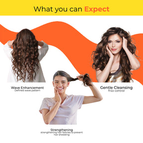 Curlvana Wavy Hair Care Range with Shampoo (150ml), Conditioner (150ml) & Mousse (80ml)