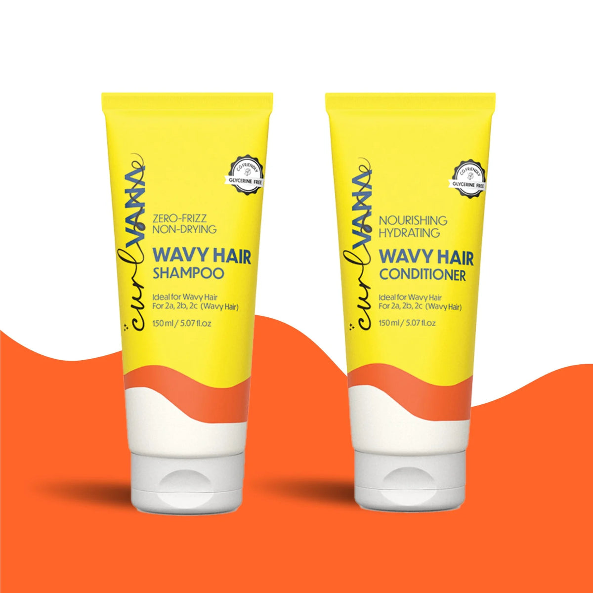 Curlvana Wavy Hair Care Range with Shampoo (150ml), Conditioner (150ml)