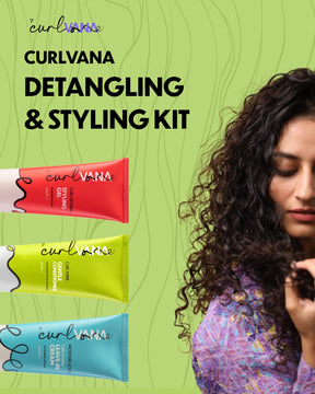 Curlvana Detangling & Styling Kit, Leave in cream, gel and conditioner - 200ml each.